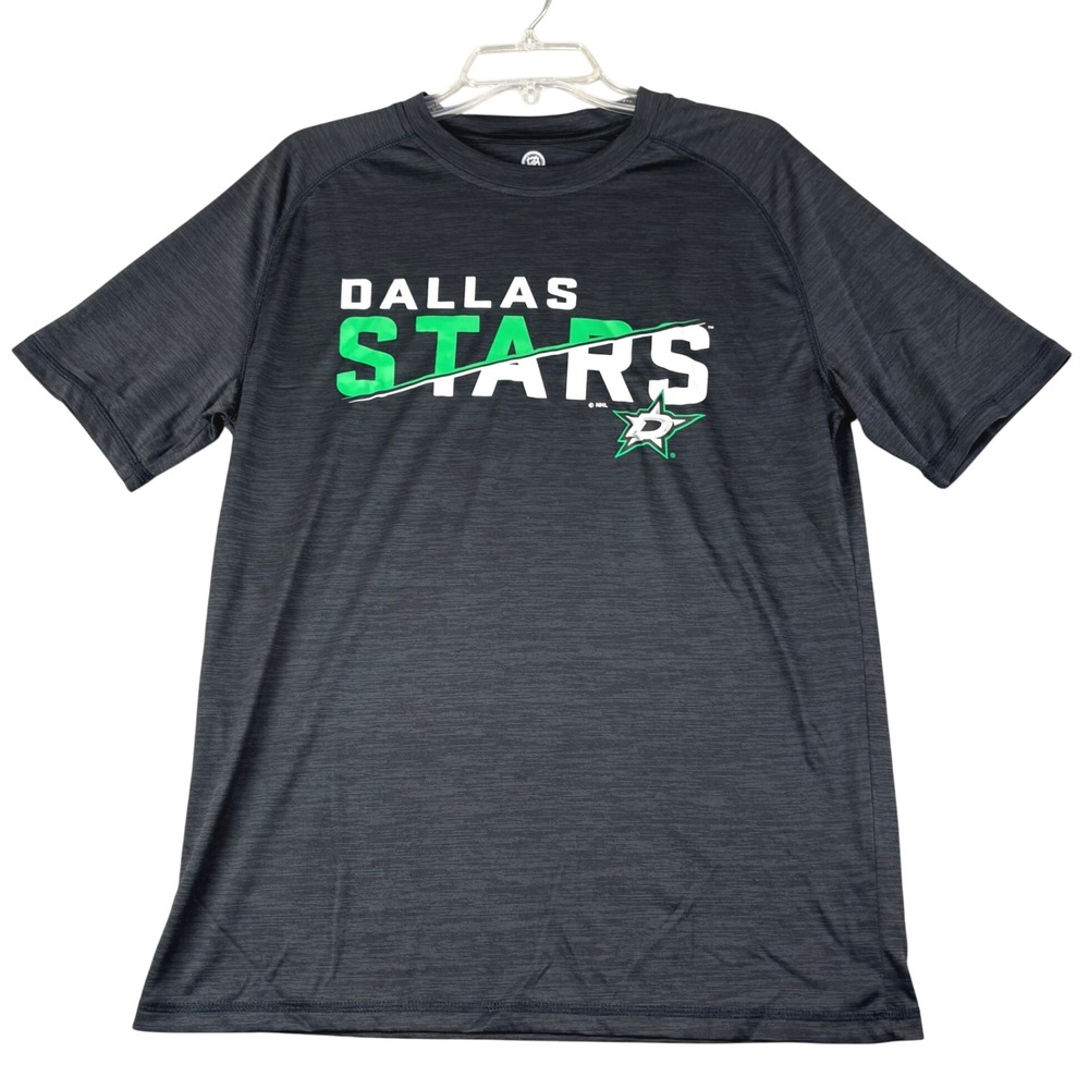 NHL Mens Medium Charcoal‎ Dallas Stars Performance T-Shirt Hockey Fan Athletic